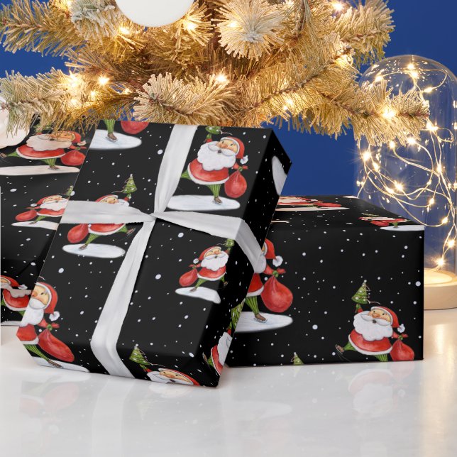 Papel De Regalo Esquina de Navidades Santa Cute dibujo acuarela (Vacaciones)