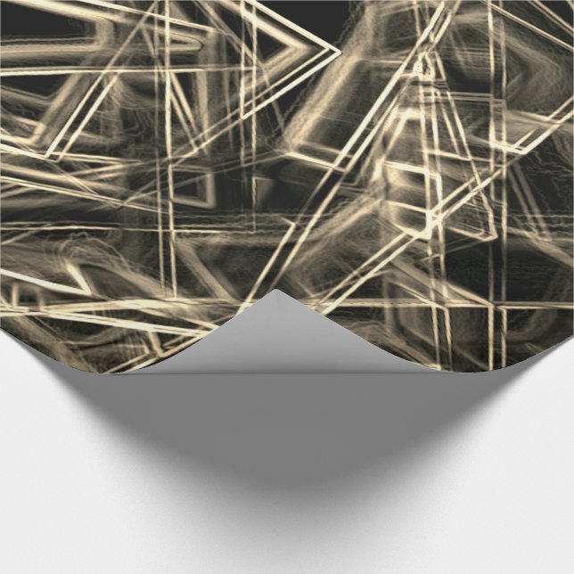 Papel De Regalo Esquinas cuadradas y algunos puntos de neón beige (Esquina)