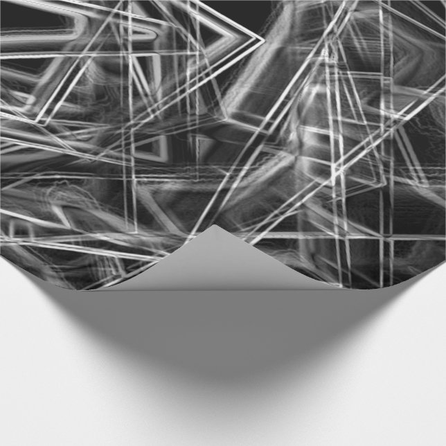 Papel De Regalo Esquinas cuadradas y algunos puntos de neón gris (Esquina)