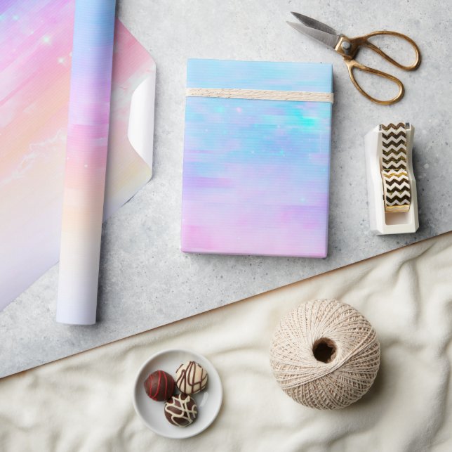 Papel De Regalo Esquinas del arcoiris Pastel (Artesanía)