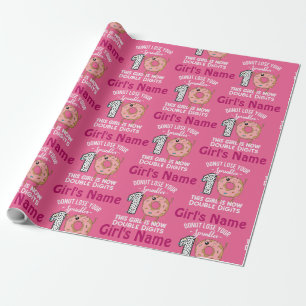 Papel De Regalo Esta chica ahora tiene dos dígitos Cumpleaños 10 D