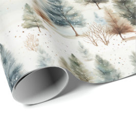 Papel De Regalo Está nevando en los abetos -