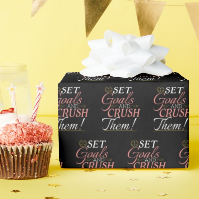 Papel De Regalo Establecer objetivos y aplastarlos (Fiesta de cumpleaños )