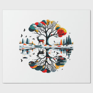 Papel De Regalo Estadio majestuoso en el bosque de invierno nevado