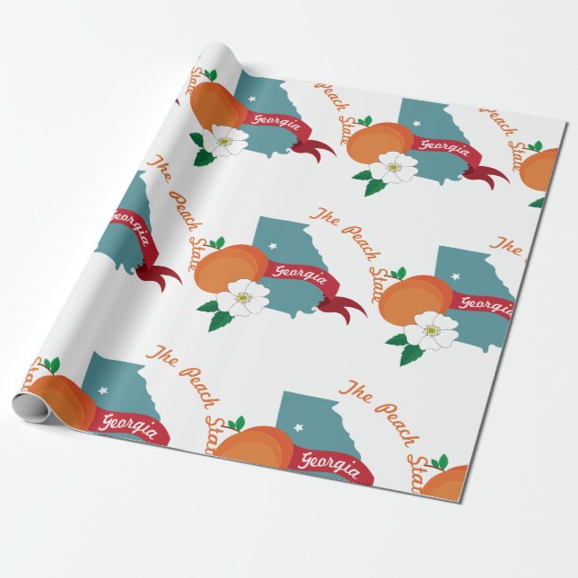 Papel De Regalo Estado de Georgia Peach (Desenrollado)