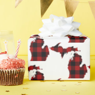 Papel De Regalo Estado de Michigan Buffalo Plaid