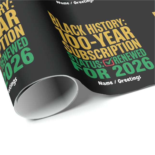 Papel De Regalo Estado de suscripción renovada a la historia negra (Esquina del rollo)