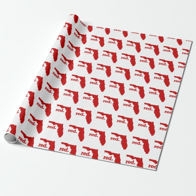 PAPEL DE REGALO ESTADO DEL ROJO DE LA FLORIDA (Desenrollado)