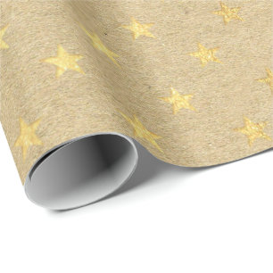 Papel De Regalo Estadounidenses Kraft Gold Natural Elegant Minimal