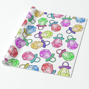 Papel De Regalo Estallido colorido de neón del caramelo del anillo
