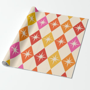 Papel De Regalo Estallidos de estrellas modernistas de mediados de