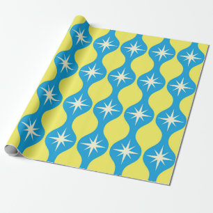 Papel De Regalo Estallidos retro de mediados de siglo sobre el nar