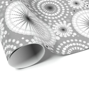 Papel De Regalo Estallidos y ruedas rosadas, grises, negros y blan