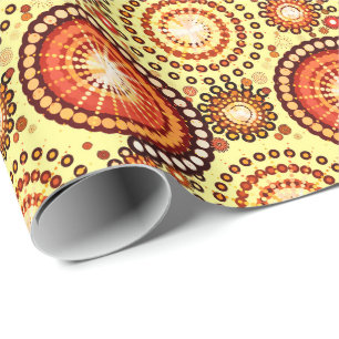 Papel De Regalo Estallidos y ruedas rosadas, marrones y amarillos