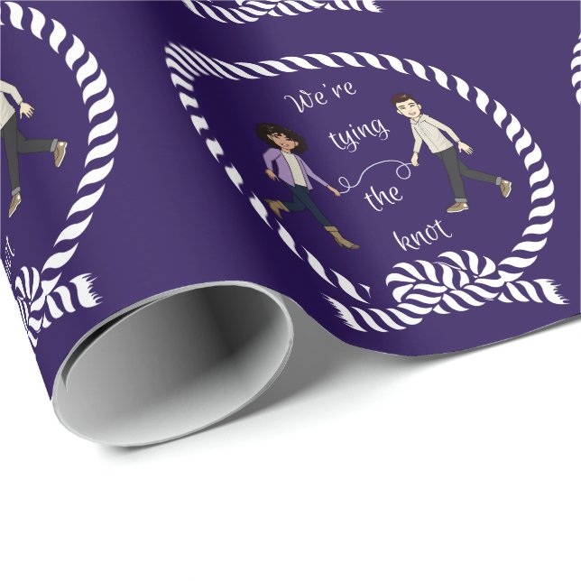 Papel De Regalo Estamos atando el compromiso de los Bodas Náuticos (Esquina del rollo)