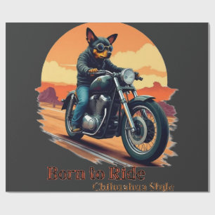Papel De Regalo Estampa de arte de motocicleta Chihuahua Nacida pa