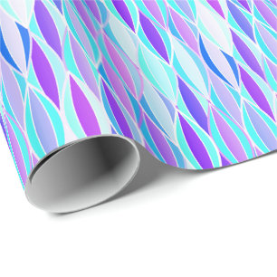 Papel De Regalo Estampa de cinta de mediados de siglo - violeta y 