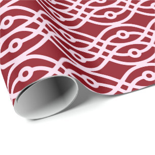 Papel De Regalo Estampa de kimono, burgundy y rosa