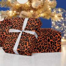 Estampa de piel de leopardo naranja