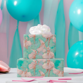 Papel De Regalo Estampa diminuta de bailarín con pasteles azules y