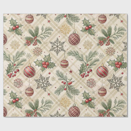 Papel de regalo estampado a cuadros festivos estét