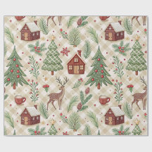 Papel de regalo estampado a cuadros festivos estét
