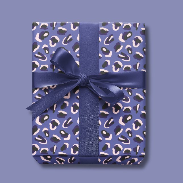 Papel De Regalo Estampado Animal Abstracto Morado (Purple animal print wrapping paper sheets)