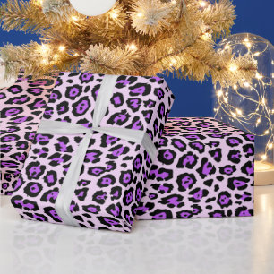 Papel De Regalo Estampado animal de leopardo elegante neón orquíde
