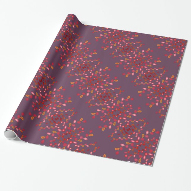 Papel de regalo estampado con ciruela (Desenrollado)