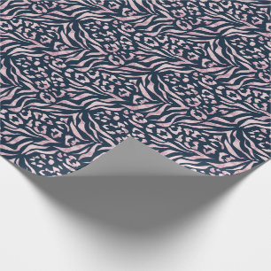 Papel De Regalo Estampado de animales, leopardo, tigre, azul,