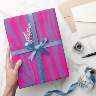 Papel De Regalo Estampado de cebra rosa