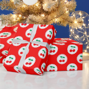 Papel De Regalo Estampado de Cereza – Regalo y Decoración de Fruta