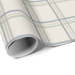 Papel De Regalo Estampado de Cuadro de Ventana Costero en Azul Sal