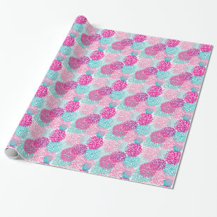 Papel De Regalo Estampado de flores brillante 2