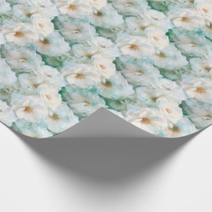 Papel De Regalo Estampado de flores de los rosas blancos