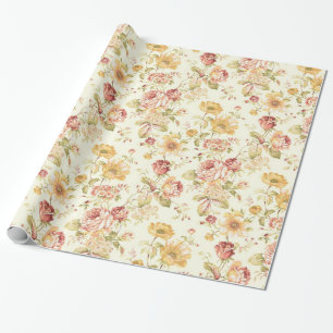 Papel De Regalo Estampado de flores elegante