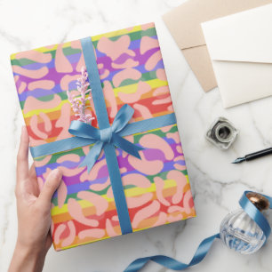 Papel De Regalo Estampado de leopardo arcoíris