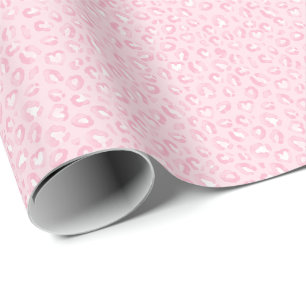 Papel De Regalo Estampado de leopardo rosa suave