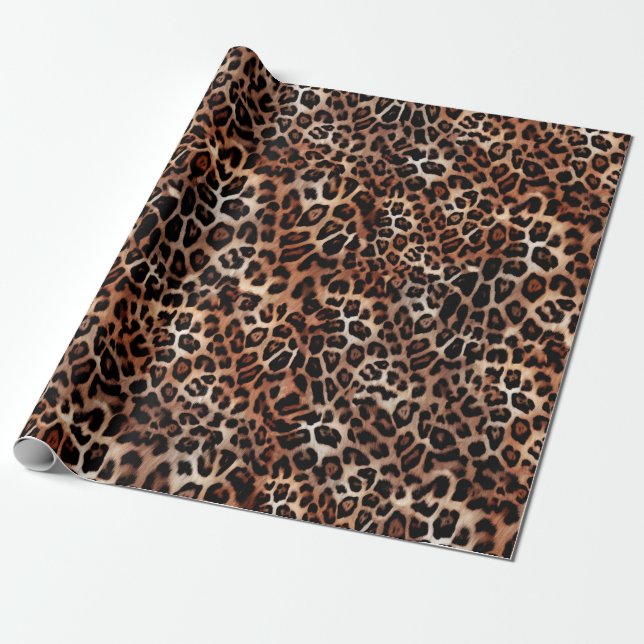 Papel De Regalo Estampado de lunares de leopardo (Desenrollado)
