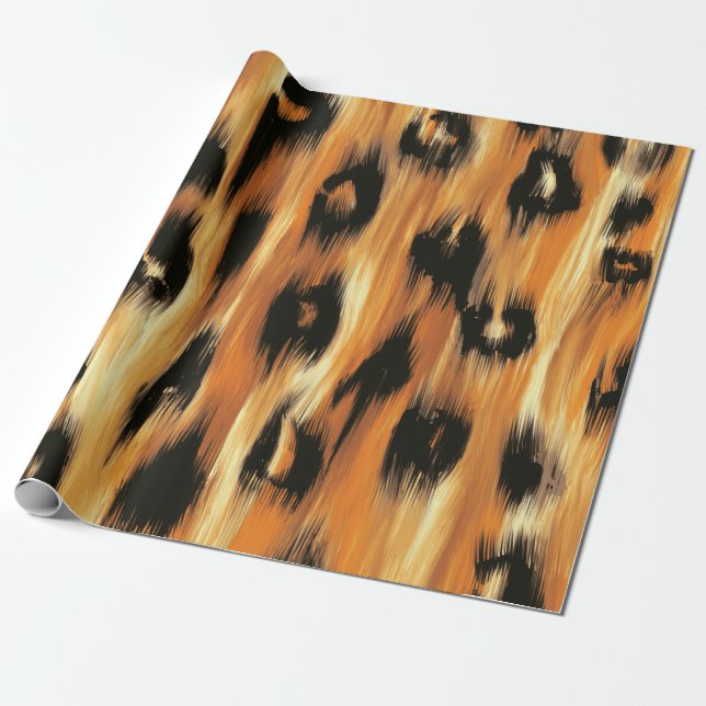Papel De Regalo Estampado de manchas de leopardo (Desenrollado)