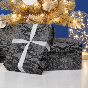 Papel De Regalo Estampado de piel de serpiente gris