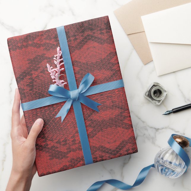 Papel De Regalo Estampado de piel de serpiente roja (Regalar)