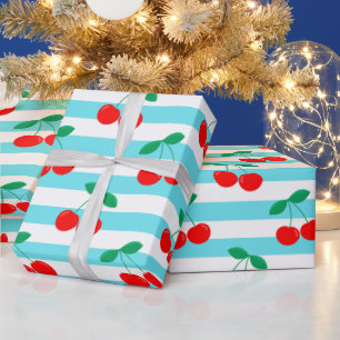 Papel De Regalo Estampado de Rayas de Cereza – Regalo y Decoración