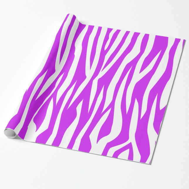 Papel De Regalo Estampado de zebra púrpura (Desenrollado)