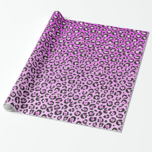 Papel De Regalo Estampado leopardo de Oldschool en rosa y blanco