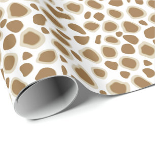 Papel De Regalo Estampado leopardo - moreno de color topo y blanco