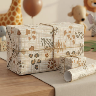 Papel De Regalo Estampados de animales de safari boho tejen ID1274