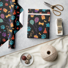 Papel De Regalo Estampados festivos de patas y golosinas para la a