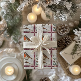 Papel De Regalo Estampilla de rehenes de la Navidad de los Vintage