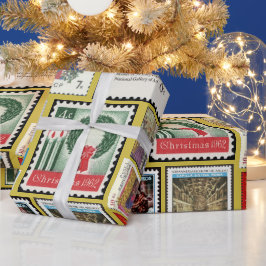Papel De Regalo Estampillas de navidades en todo el mundo